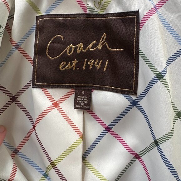 Vintage Coach Turn Lock Button Trench Coat in Black - Picture 8 of 9